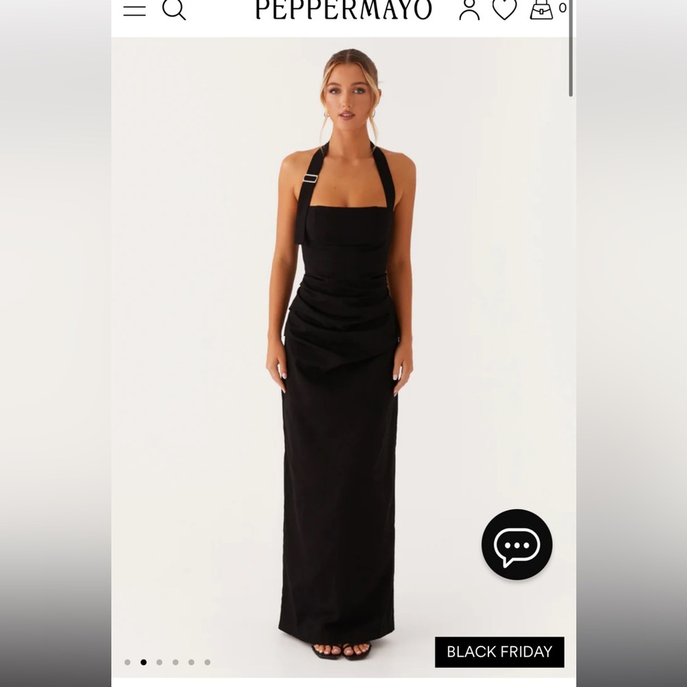 Peppermayo ‘Rumor Has It’ black maxi dress size 8 NWT